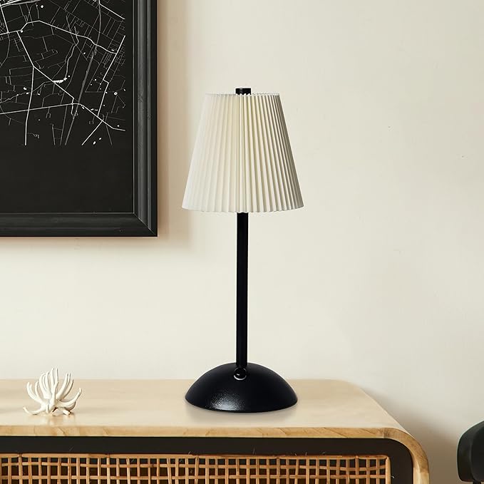 Camden Reed Table Lamp, Desk lamp, 3 Different Lighting Modes, Modern Minimal Design for Dinner/Coffee Table/Restaurant/Bedroom, Bell Black