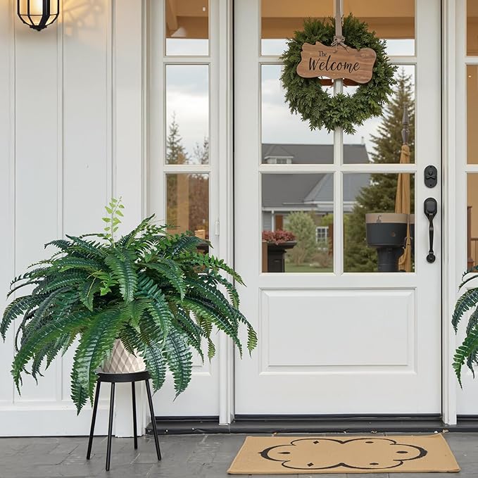 VEVOR Artificial Ferns 1Pcs, 47 Inch Artificial Boston Ferns Plants, Faux Fern with 88 Branches, Artificial Plants Large for Outdoors/Indoor Home, Office,Garden (Flowerpot Unincluded)