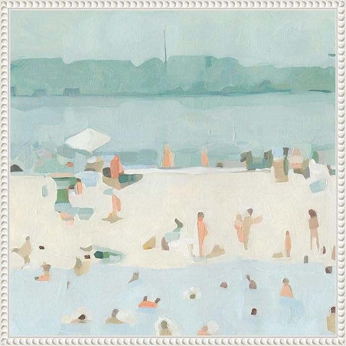 Amanti Art Framed Canvas Wall Art 22x22 Sea Glass Sandbar I by Emma Scarvey, Framed Wall Art Canvas, Abstract Artwork, Traditional Decor, Medium Poster Painting for Living Room, Bedroom, Bathroom,