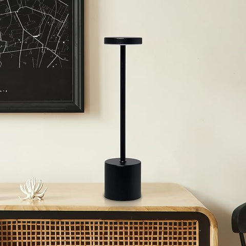 Camden Reed Table Lamp, Desk lamp, 3 Different Lighting Modes, Modern Minimal Design for Dinner/Coffee Table/Restaurant/Bedroom, Flat Black