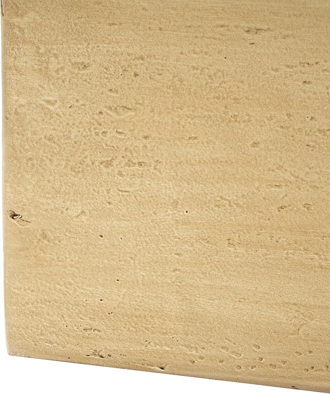 Lightweight Concrete Rectangle Planter Box,Travertine Handmade Outdoor Garden Pot with Drainage Hole & Rubber Plug,Modern Plant Container for Backyard Patio,No Assembly Needed,24"W Antique Brown