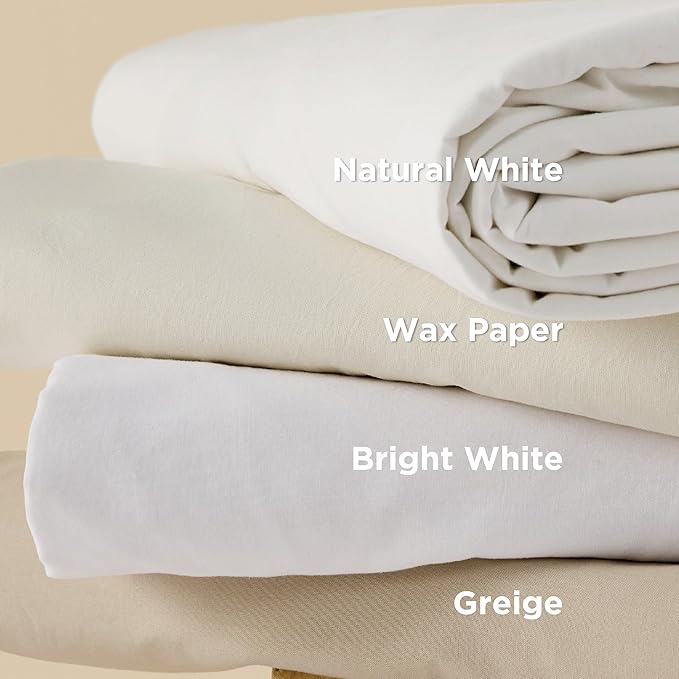 Bedsure 100% Washed Cotton Duvet Cover King Size - Greige Minimalist Cotton Duvet Cover Linen Like for All Seasons - GentleSoft™ Plain Simple Bedding, 3 Pieces (Greige, King, 104"x90")