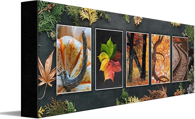 Personal-Prints AUTUMN Fall Nature Personal Name Art Gift | Autumn or Fall Decor Customized Gift (6"x18" Stretched Canvas)