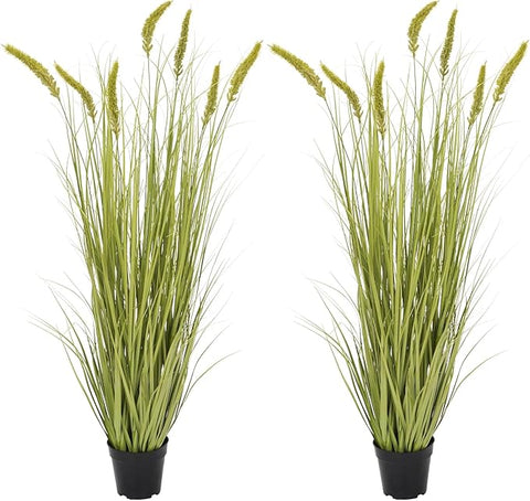 Green Onions Fake Plants,Artificial Plants Indoor, Fake Grass Decor Green Plant Fake Outdoor Flowers Fake Succulents,Artificial Tall Grass Plants with Pots House Decorative(47" 2 Pack)