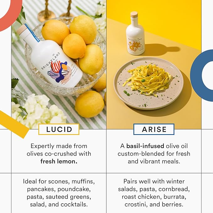 Brightland Infused Olive Oils, The Artist Capsule - Cold-Pressed Made with Early-Harvest Frantoio and Arbosana Olives - High Polyphenol & Infused Olive Oil - 12.7 Fl Oz (Pack of 4)