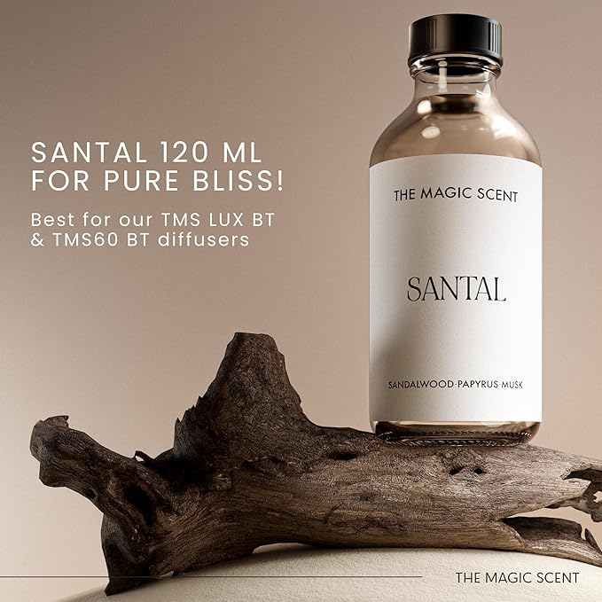 Santal Fragrance Oil - Diffuser Oil Scent - Santal Aroma Diffuser Oils - Luxury Scents for Home - Sandalwood Oil - 4 fl oz, 120 mL