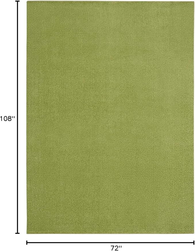 Nourison Home Essentials Indoor/Outdoor Green 6' x 9' Area Rug, Easy Cleaning, Non Shedding, Bed Room, Living Room, Dining Room, Backyard, Deck, Patio (6x9)