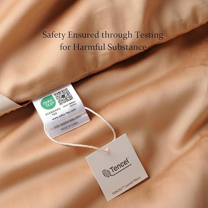 CUDDLE DREAMS Silk Filled Comforter for All Season, Detachable Tencel Duvet Cover for Easy Care, Naturally Breathable (Bronze, Twin)
