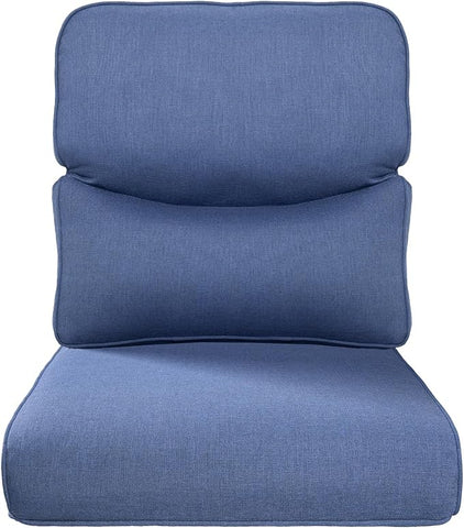 22x25/22x24 Outdoor Replacement Cushions - 1 Set High Back Deep Seat Patio Furniture Cushion for Wicker Dining Swivel Rocking Chairs Rattan Loveseat Couch Sectional Sofa - Navy Blue/Smile