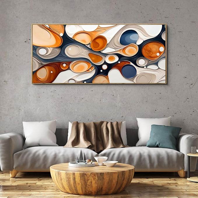 XLSJERST Modern Abstract Wall Art - Deep Spiritualism Art White And Brown Canvas Pictures Artwork Living Room Office Bedroom Wall Decor