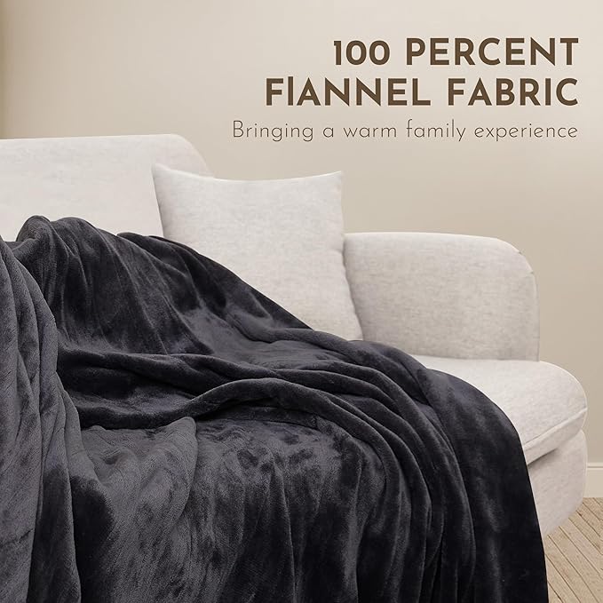 Electric Blanket Heated 72"x84" Full Size Flannel Heated Blanket with 4 Heating Levels & 10 Hours Auto Off, Machine Washable - Dark Grey
