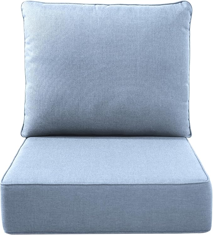 Luxury Outdoor Seat Cushion Set-22 x 22 x 6 Inch Outdoor Chair Cushions with Water Resistant & Removable Cover Outdoor Cushions for Patio Furniture Chair Sofa Couch-Beige