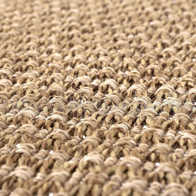 Easy Jute Rugs 9x12 Natural Color Living Room Indoor Outdoor Area Rug for Farmhouse Patio and Kitchen Rug High Traffic Washable Easy to Clean Solid Boho Woven Design Outside Carpet (9 x 12)