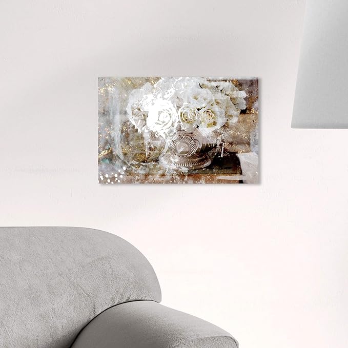 The Oliver Gal Artist Co. Floral Wall Art Canvas Prints 'Serving Roses' Home Décor, 15" x 10", Tan