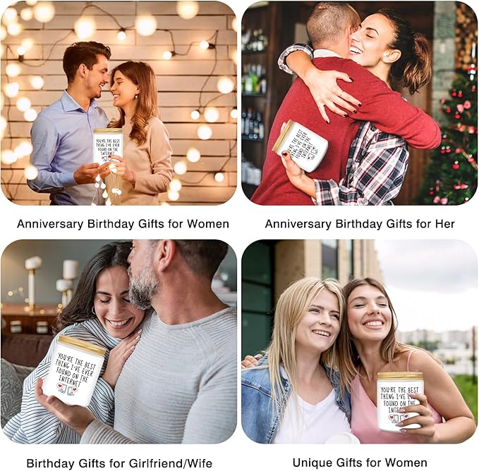 Homsolver Anniversary Birthday Wedding Gifts for Him Her, Funny Romantic Birthday Gifts for Women, Men, Boyfriend, Girlfriend, Wife, Best Friends, Funny Lavender Candle