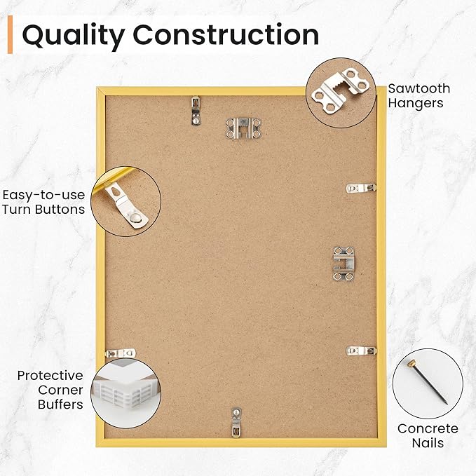 11x14 inch Picture Frame, 11x14 Photo Frames with 8x10 Removable Mat - High Definition Plexiglass - Vertical and Horizontal Display - Wall Hanging Frame - Walnut Color, 12 Pack
