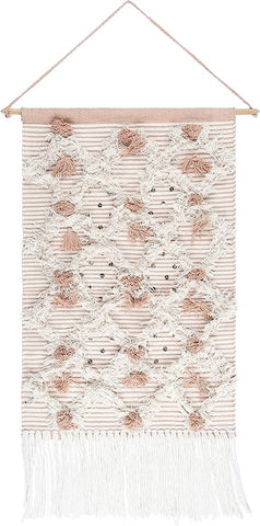 Mark&Day Wall Art, Unterweitersdorf Bohemian Farmhouse White Macrame Tapestry Wall Hanging for Living Room, Bedroom, Office or Kitchen (44"H x 24"W)