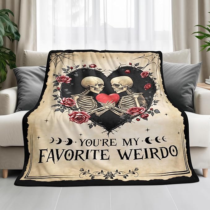 GEEMBI Anniversary Couples Gifts for Women Men - Fleece Throw Blanket for Couch Bed 50x60 in - Wedding Anniversary Halloween Christmas Birthday Gifts for Boyfriend Girlfriend Her Him Wife Husband