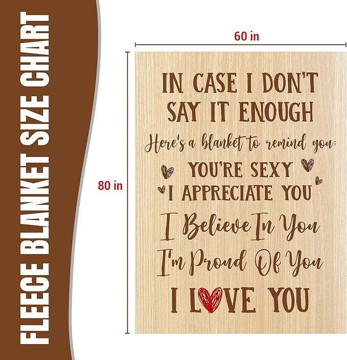 Couple Gifts for Girlfriend Boyfriend - Soft Fleece Throw Blankets 60x80 in - Wedding Anniversary Birthday Gifts for Him Her Husband Wife Women Men, I Love You Blanket