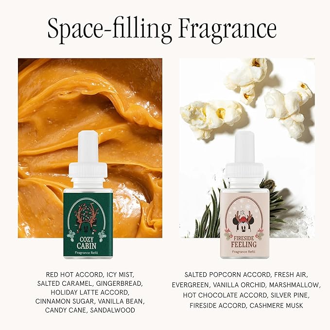 Pura Smart Home Fragrance Device Starter Set - Pura 4 - Scent Diffuser for Home - Includes Fragrance Aroma Diffuser - Rectangle Box, Disney Mickey & Minnie Scent Refills