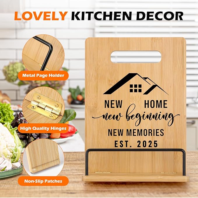 Housewarming Gifts New Home 2025 Cookbook Stand, Housewarming Gifts New Home Gifts Ideas, Best House Warming Gifts for Women Couples New homeowner, New Apartment Gifts Closing Gifts for Home Buyers