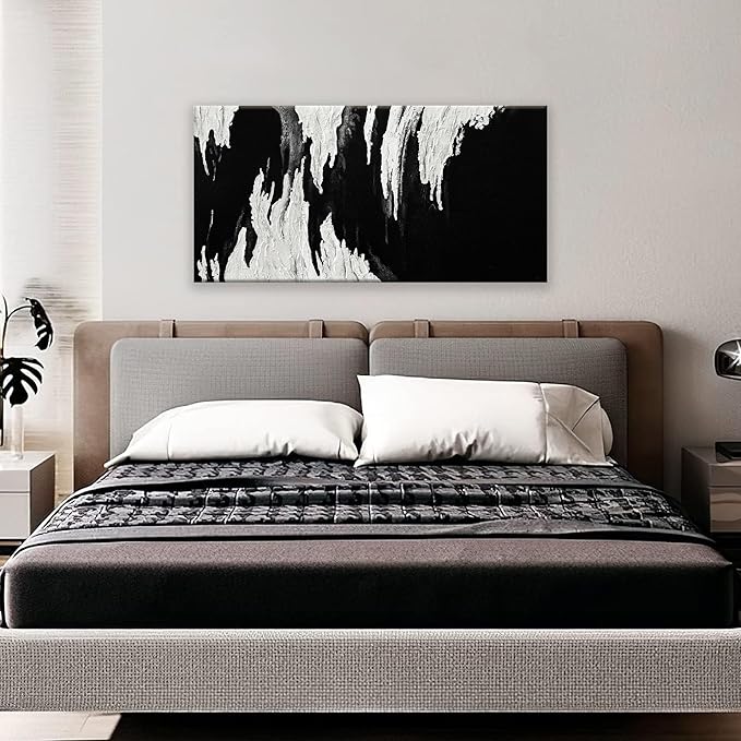 TAIJXAGSG Black And White Abstract Wall Art Small Size Prints Paintings Modern Minimalist Abstract Wall Decor Canvas Art Wall Decor Painting For Bedroom Office Artwork 20" X 40"