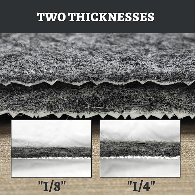 100% Waterproof Rug pad, 8x10 ft Area Rug Non-Slip Rug Pads, 1/4" Thick Carpet Pads for All Floors and finishes, Felt pad for Hardwood Floors, Keep Carpets in Place Soft and Secure