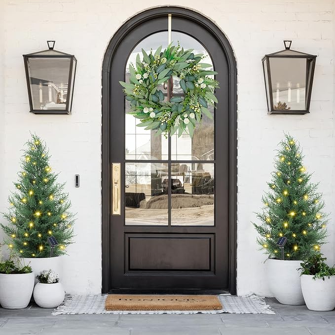 36" Artificial Cedar Topiary Tree for Outdoor,Lifelike UV Protected Front Door Decor, 3ft Faux Pine Shrubs Plants for Front Door Porch Home Office Decor (3FT)