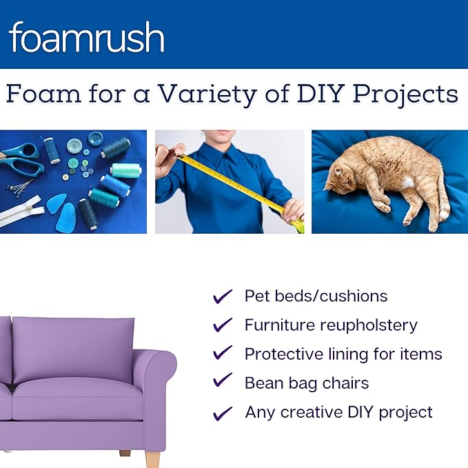 FoamRush 2"x 36" x 36" Gel Cooling Memory Square Foam Cushion, Upholstery Foam, Seat Replacement, Upholstery Sheet, Wheelchair Seat Cushion Replacement, Made in USA
