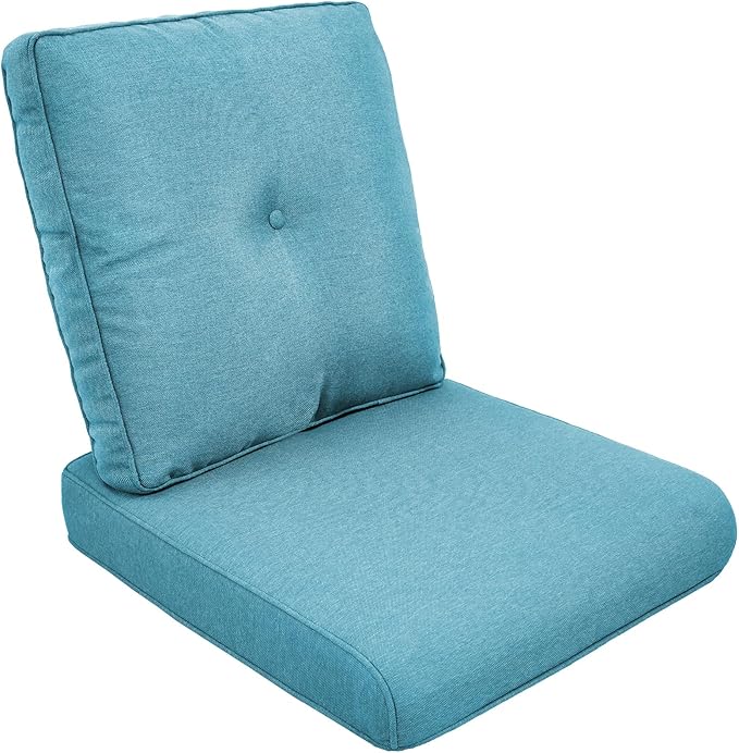 Outdoor Chair Cushions-Patio Chair Cushions Set with Removable Cover 22 X 25 Inch Outdoor Cushions for Patio Furniture Chair Sofa Couch-Light Blue
