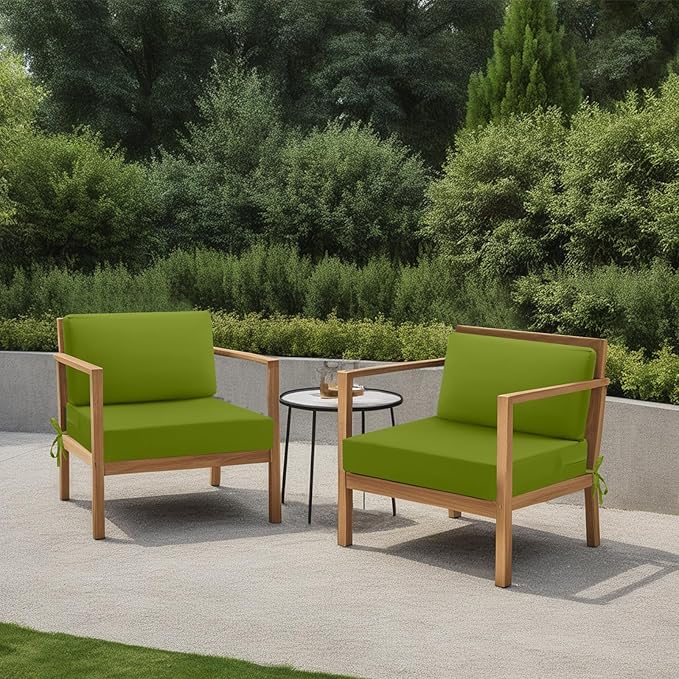 idee-home Outdoor Cushions for Patio Furniture, Outdoor Seat Cushion, Waterproof Hampton Bay Deep Seat Replacement Couch Chair Cushions for Garden Lawn Backyard Deck, 28.5 x 28.5 Green