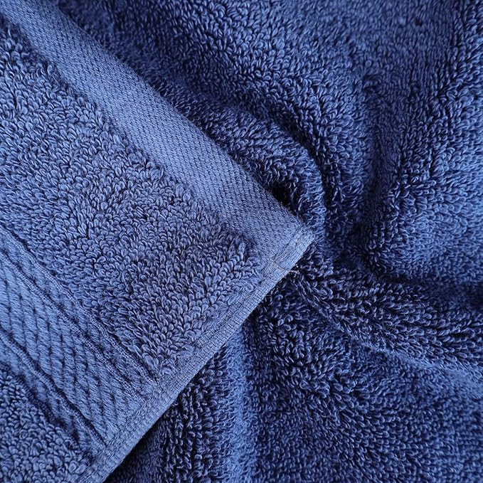 BLUENILEMILLS Premium Towel Collection, Egyptian Cotton Towels for Shower and Bathroom 2-Piece Bath Sheet Set, 34" x 68", Navy Blue by Blue Nile Mills