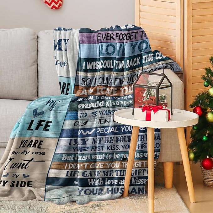 Gifts for Wife, Anniversary Blanket Gifts for Women Her Wife, Wifey Birthday Ideas from Husband, Romantic I Love You Present for Her, Christmas Valentines Mothers Day Presents Throw Blanket 60x50in