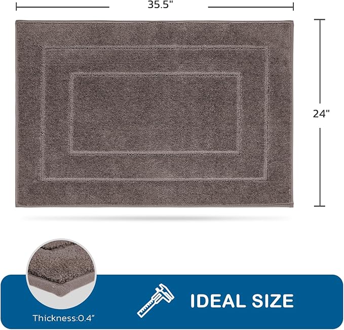 PURRUGS Machine Washable Kitchen Rug 24" x 35.5", Non-Slip/Skid Kitchen Runner Rugs & Floor Mats, Super Absorbent Soft Standing Mats for Kitchen, Sink & Laundry, Grayish Brown
