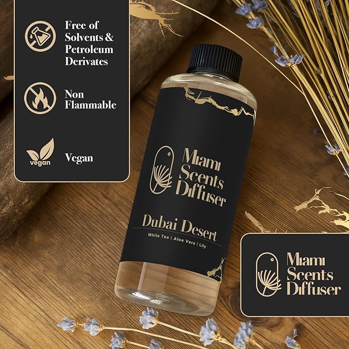 Dubai Desert - Dream On Inspired by Atlantis Dubai Hotel 17 FlOz - 500 ml Essential Oils Aroma for Home Office Diffuser Luxury Fragance Refill Aromatherapy Fresh Blend of White Tea, Lily and Aloe Vera