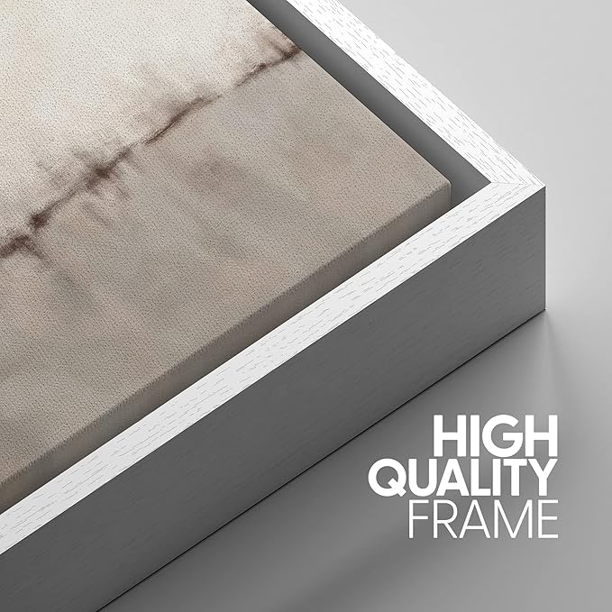 SIGNWIN Framed Canvas Print Wall Art Set Grunge Brown Gray Pastel Landscape Shapes Abstract Illustrations Modern Art Decorative Nordic Chic Calm for Living Room, Bedroom, Office - 24"x36"x3 White