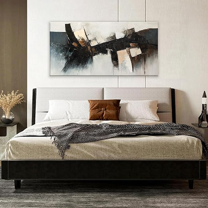 TAIJXAGSG Abstract Wall Art Small Size Wall Art Home Wall Decor Artwork Modern Black Canvas Art Wall Decor Painting Prints Pictures For Bedroom Office 20"X 40"