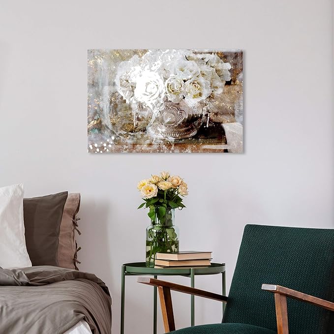 The Oliver Gal Artist Co. Floral Wall Art Canvas Prints 'Serving Roses' Home Décor, 24" x 16", Tan