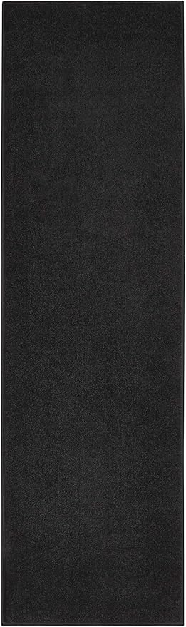 Nourison Home Essentials Solid Contemporary Black 2'x10' Runner Rug , 2'2" X 10'