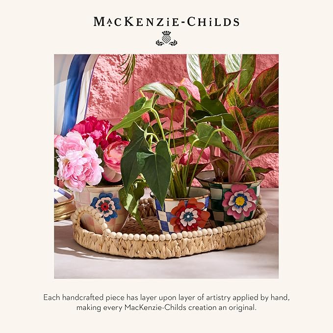 MACKENZIE-CHILDS Pot Climber, Decorative Flowerpot Hanger, Indoor and Outdoor Planter Hanging Decor, Dolce Vita Flower