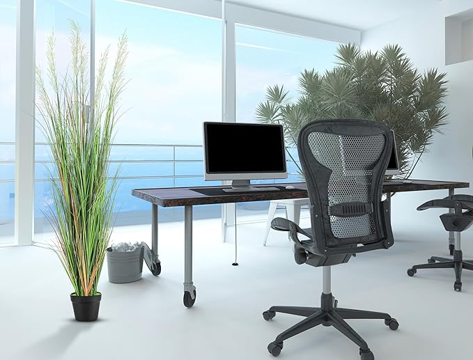 Jexine 2 Pcs 6 ft Tall Artificial Grass Plant Potted Artificial Greenery Floor Plants Faux Pampas Grass Tall in Pot for Housewarming Gift House Garden Bathroom Lobby Outdoor Decoration
