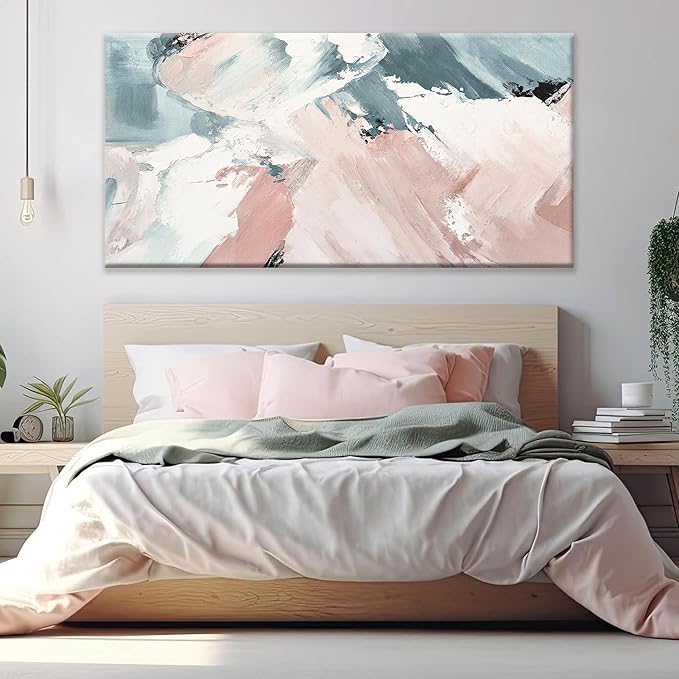 TAIJXAGSG Pink Abstract Wall Decor Painting Canvas Art Wall Decor Print Artwork Colorful Large Abstract Wall Art For Living Room Home Office Decoration 29x58 Inch Wall Hanging Decor