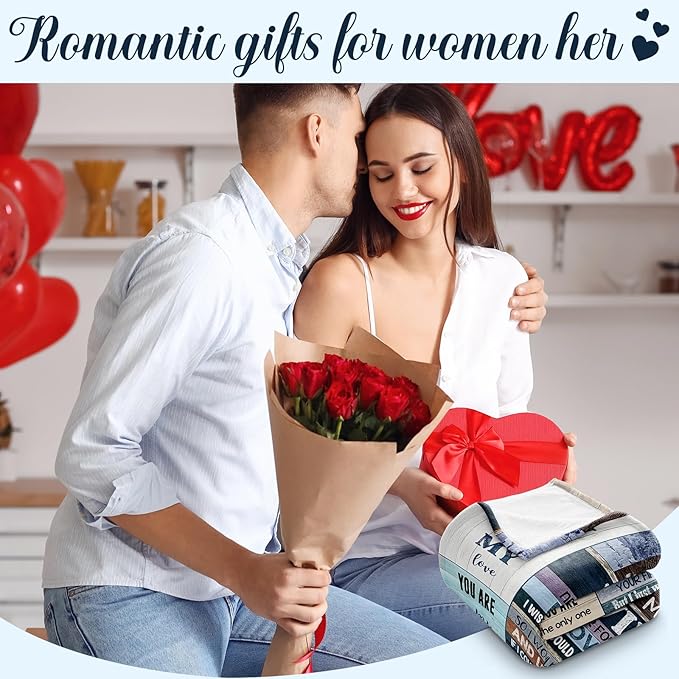 Gifts for Wife, Anniversary Blanket Gifts for Women Her Wife, Wifey Birthday Ideas from Husband, Romantic I Love You Present for Her, Christmas Valentines Mothers Day Presents Throw Blanket 60x50in