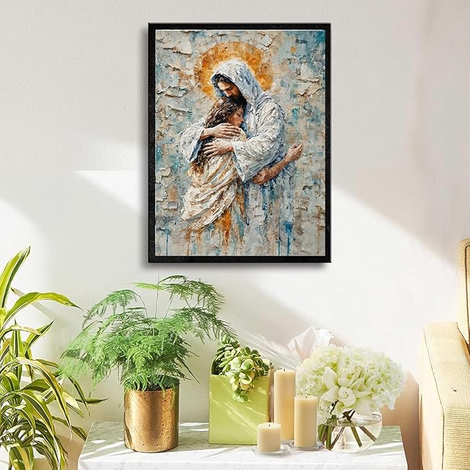 Christian Wall Art Print, Religious Scripture Biblical Decor, Faith-Based Inspirational Landscape with Cross, Digital Printed Canvas Poster for Church, Home Chapel, Prayer Room Decor