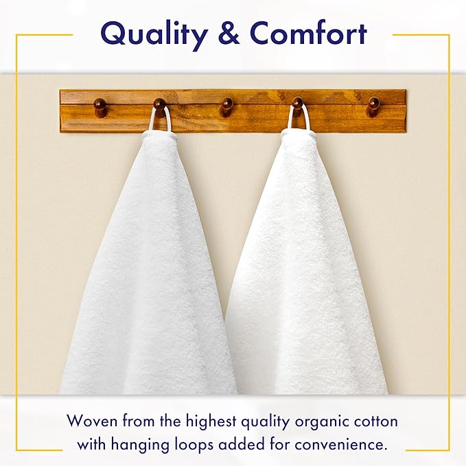 100% Organic Luxury Bath Sheets - GOTS Certified - Extra Large 35x70 Inches (Pack of 2) Zero-Twist, Long-Staple Cotton Bath Sheet Set (Eucalyptus Green)