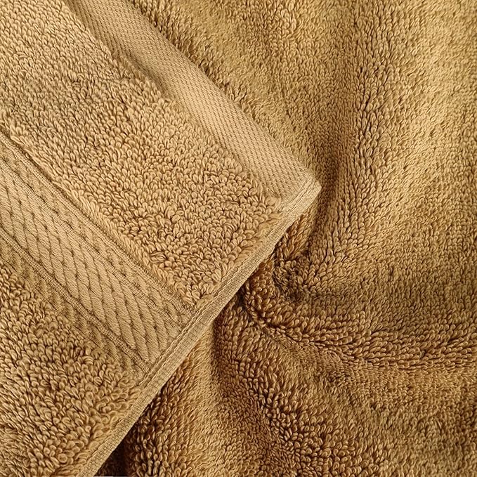 BLUENILEMILLS Premium Towel Collection, Egyptian Cotton Towels for Shower and Bathroom 2-Piece Bath Sheet Set, 34" x 68", Toast by Blue Nile Mills