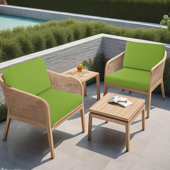 idee-home Outdoor Cushions for Patio Furniture, Outdoor Seat Cushion, Waterproof Couch Hampton Bay Deep Seat Replacement Chair Cushions for Garden Lawn Backyard Deck, 28.5 x 28.5 Green