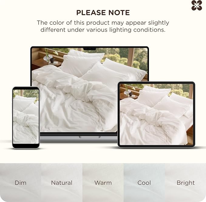 Bedsure Cotton Duvet Cover Full - Luxury Slub Weave 100% Cotton Duvet Cover Set with a Linen Like Textured, Easy Change Durable Bedding Set 3 Pieces, Coconut White, 80" x 90"