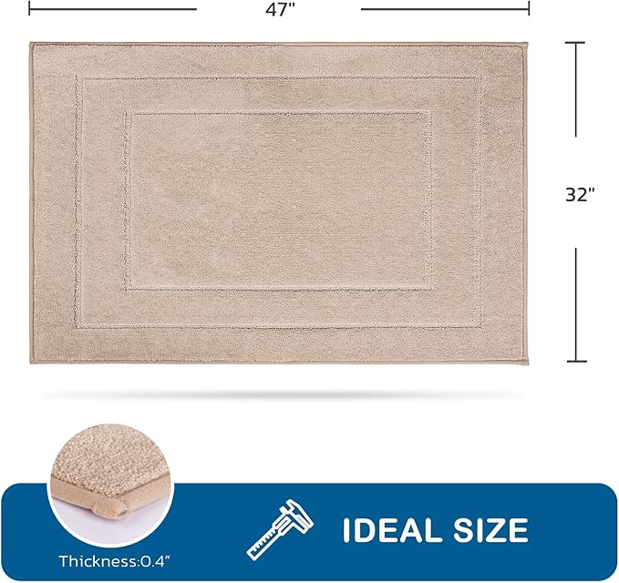 PURRUGS Machine Washable Kitchen Rug 32" x 47", Non-Slip/Skid Kitchen Runner Rugs & Floor Mats, Super Absorbent Soft Standing Mats for Kitchen, Sink & Laundry, Beige