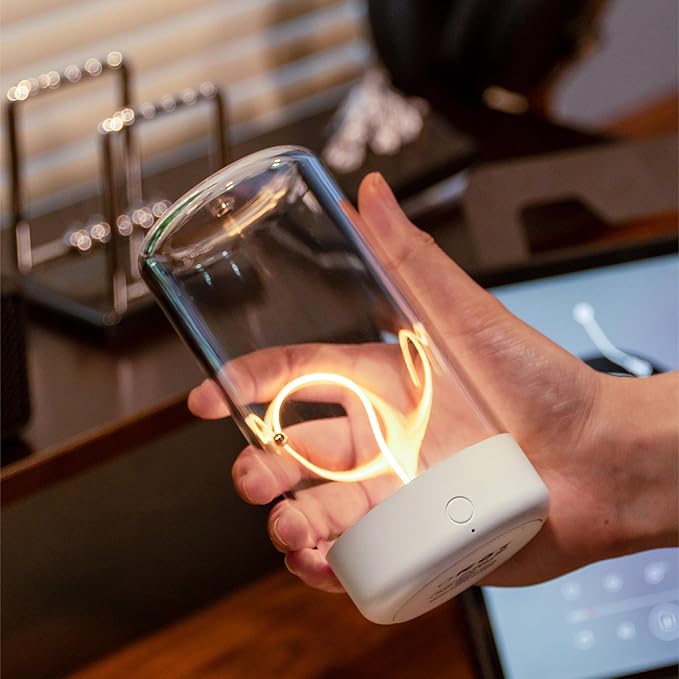 Mini Minimalist Table Lamp Cordless LED Desk Lamp Rechargeable Modern Night Lights Portable Nightstand Lamps Unique Ambient Light Mood Lighting for Bedroom, Beside, Nursery